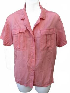 Carole Little Sport Pink Silk Button Shirt